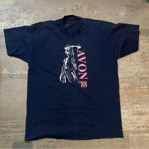 Vintage Avon 1988  Graphic Print Single Stitch T-shirt Sz Large made In USA 80s